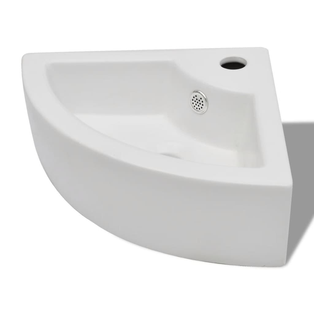 

vidaXL Bathroom Basin Ceramic 17.3"x12.2" White