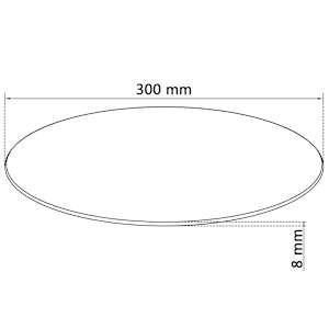 Stolní deska z tvrzeného skla, kulatá, 300 mm - obrázek 4