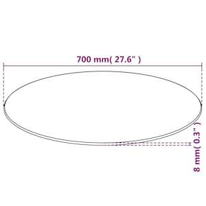 Stolní deska z tvrzeného skla, kulatá, 700 mm - obrázek 4