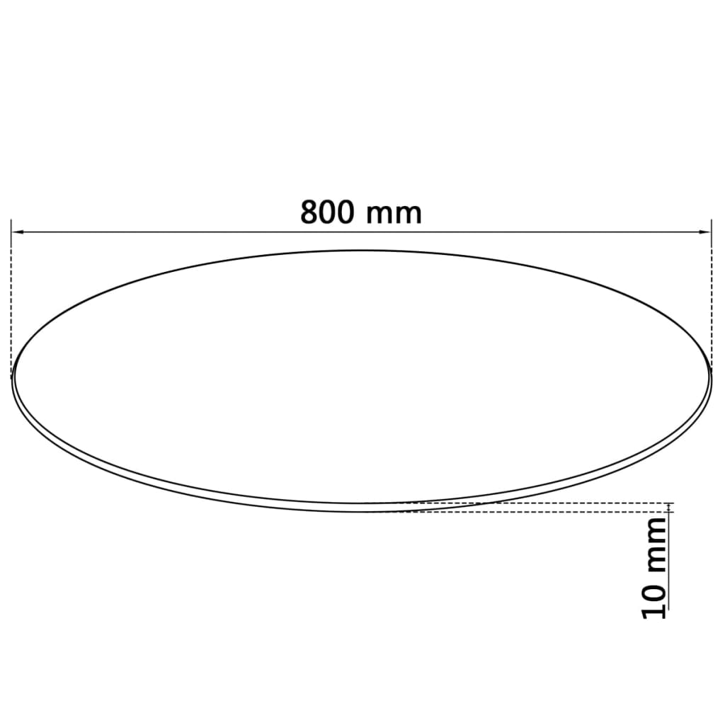 Stolna Ploča od Kaljenog Stakla Okrugla 800 mm