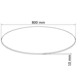 Stolní deska z tvrzeného skla, kulatá, 800 mm - obrázek 4