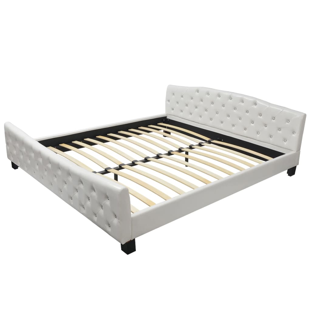 

vidaXL Bed met traagschuim matras kunstleer wit 180x200 cm