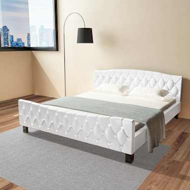vidaXL Cama de casal com colchão de espuma memória branco 180x200cm[1/11]