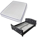 vidaXL Cama de casal com colchão de espuma memória 140x200 cm preto