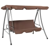 vidaXL Chaise oscillante d'extérieur avec baldaquin Couleur café