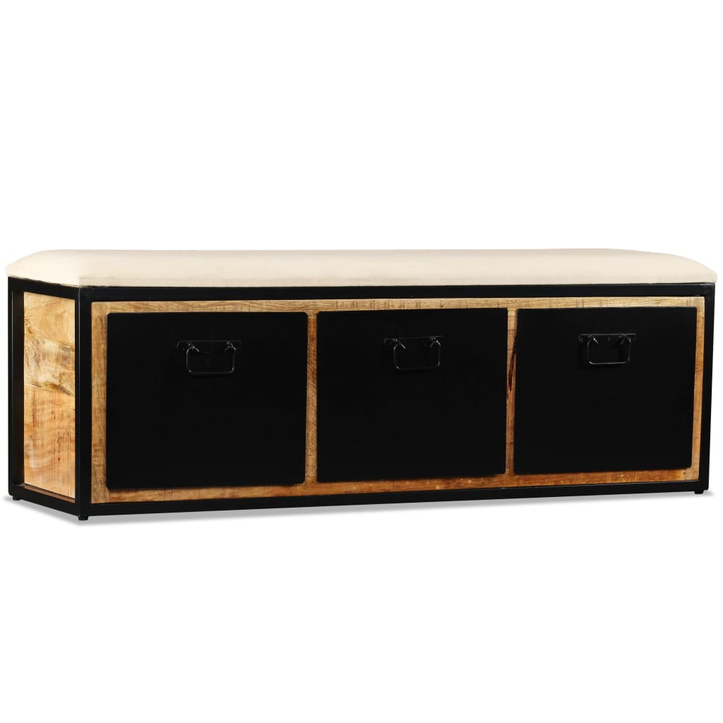 Aufbewahrungsbank 3 Schubladen Mangoholz Massiv 120x30x40 Cm VidaXL 16 width=274