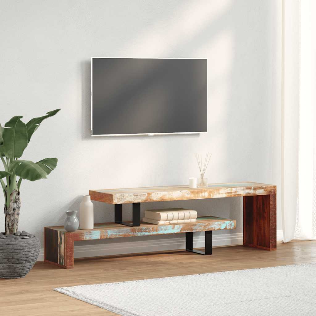 TopSellers-Unique Solid Reclaimed Wood TV Stand - Vintage Charm & Style