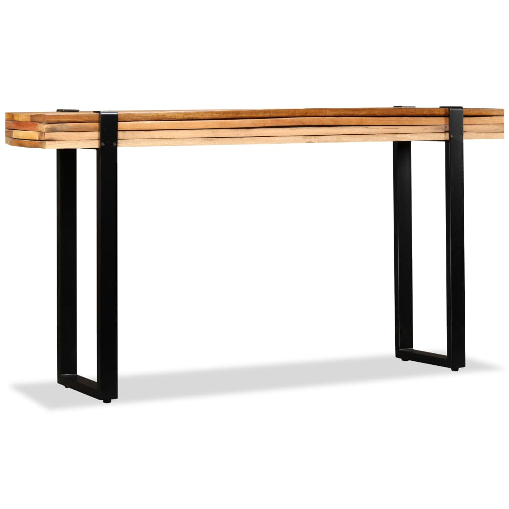 Black solid deals wood console table