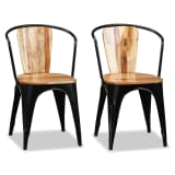 vidaXL Chaise de salle à manger 2 pcs Bois d'acacia massif