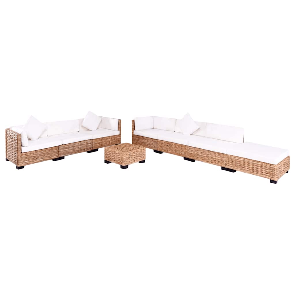 vidaXL 27 részes természetes rattan kanapészett
