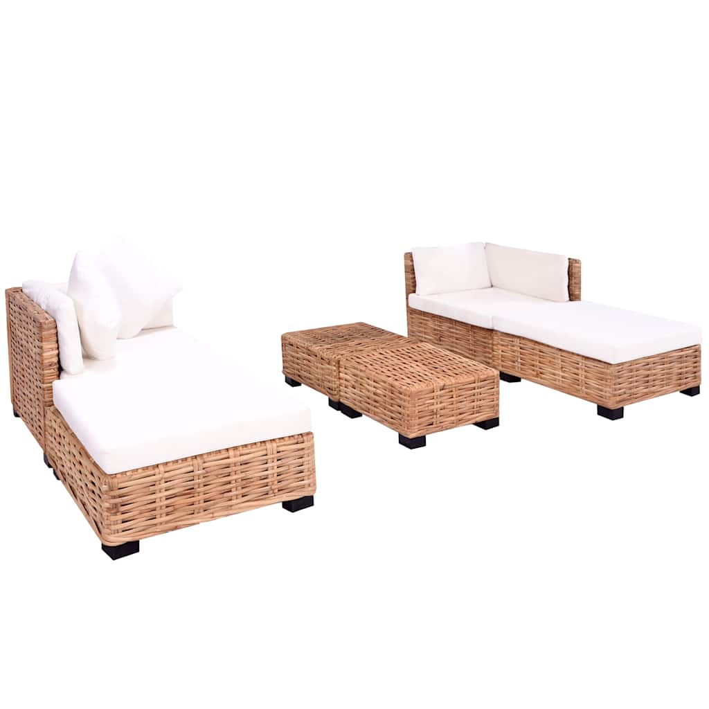 vidaXL Sofagarnitur 16-tlg. Natürliches Rattan