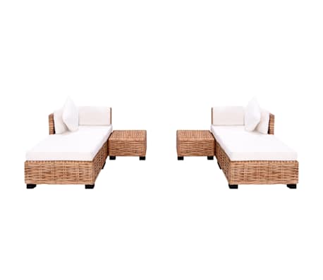 vidaXL Loungeset natuurlijk rattan 16-delig