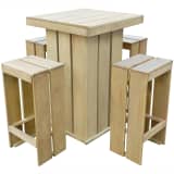 vidaXL āra mēbeļu komplekts, 5 gb, 75x75x110cm, FSC, impregnēta priede