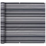 vidaXL Tela para varanda tecido Oxford 75x600 cm riscas cinzentas