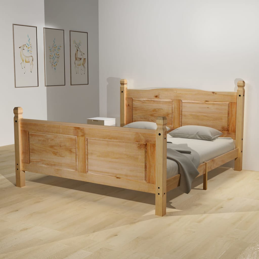 vidaXL Κρεβάτι Μεξικάνικο Στιλ Corona 140×200 εκ Ξύλο Πεύκου με Στρώμα