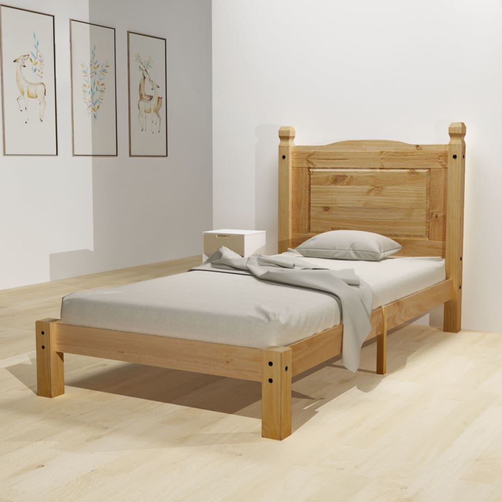 vidaXL Κρεβάτι Μεξικ. Στιλ Corona 90 x 200 εκ. Ξύλο Πεύκου με Στρώμα