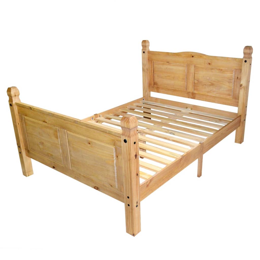 VidaXL - vidaXL Bed & traagschuim matras grenenhout Corona-stijl 160x200 cm