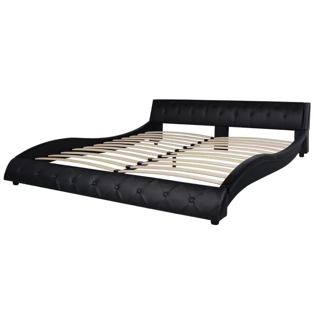 VidaXL - vidaXL Bed & traagschuim matras kunstleer 180 cm zwart