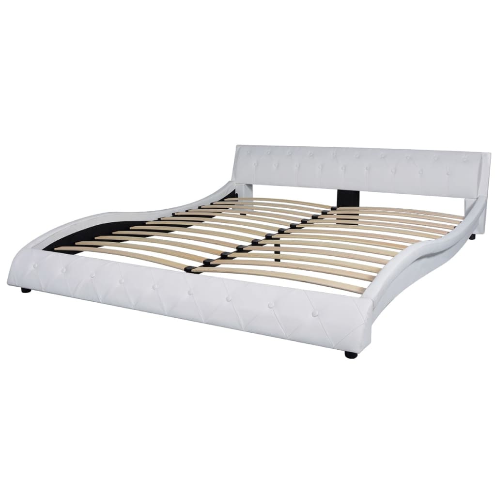 

vidaXL Bed met traagschuim matras kunstleer wit 180x200 cm