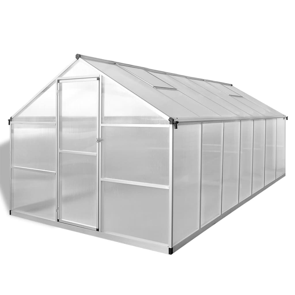 vidaXL Seră, 10,53 m², aluminiu ranforsat