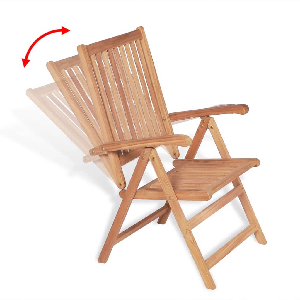 Dönthető tömör tíkfa kerti szék 