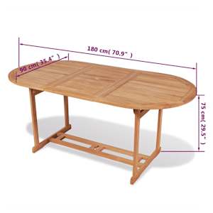 Zahradní stůl 180 x 90 x 75 cm masivní teakové dřevo - obrázek 6