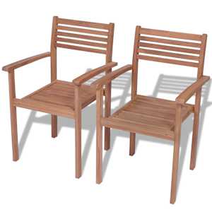 Stohovatelné zahradní židle 2 ks masivní teak - obrázek 1