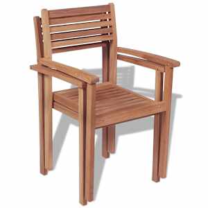 Stohovatelné zahradní židle 2 ks masivní teak - obrázek 2