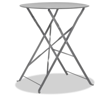 vidaXL 3-tlg. Bistro-Set Klappbar Stahl Grau