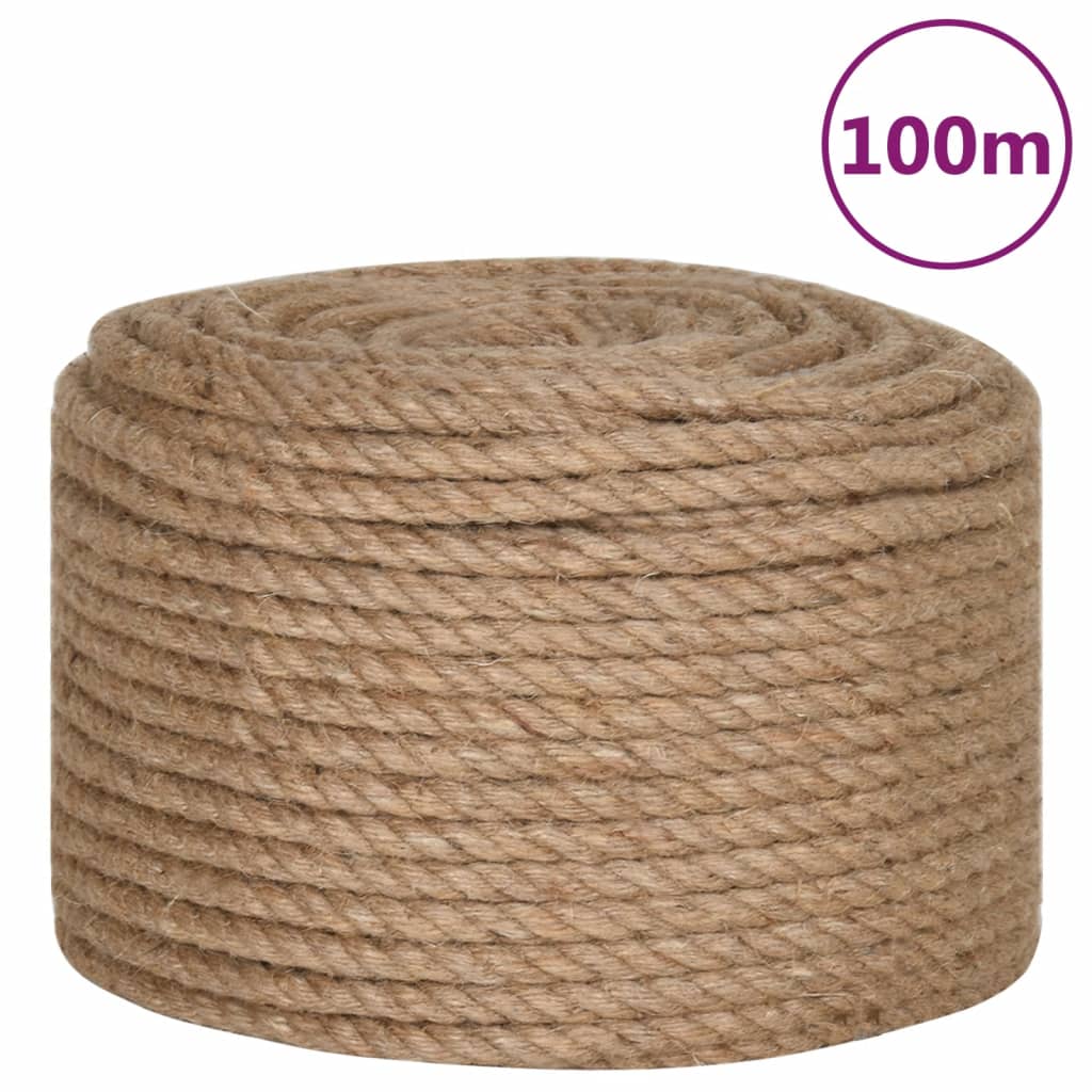 Image of vidaXL Rope 100% Jute 14 mm 100 m