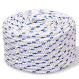 vidaXL Corde de bateau Polypropylène 14 mm 50 m Blanc