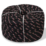 vidaXL Corde de bateau Polypropylène 6 mm 100 m Noir