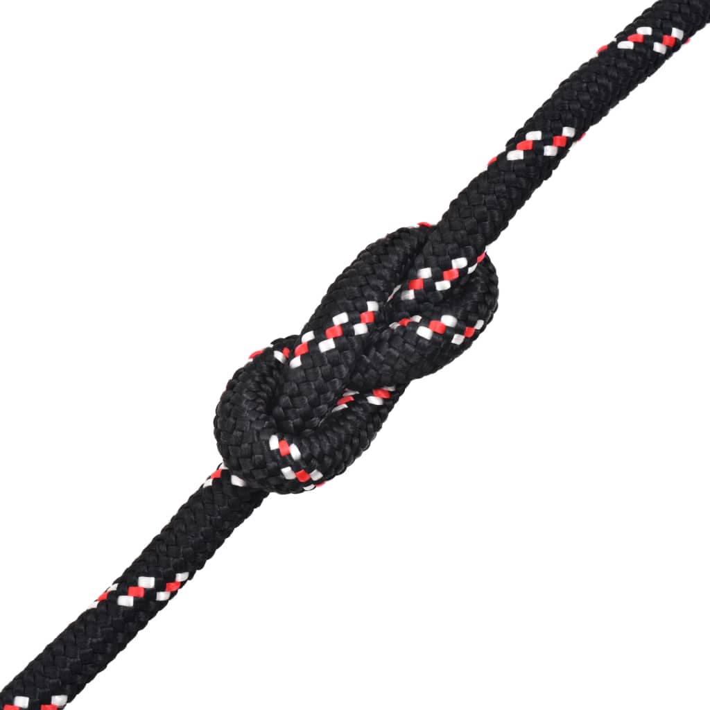 Námořní lodní lano, polypropylen, 14 mm, 50 m, černá