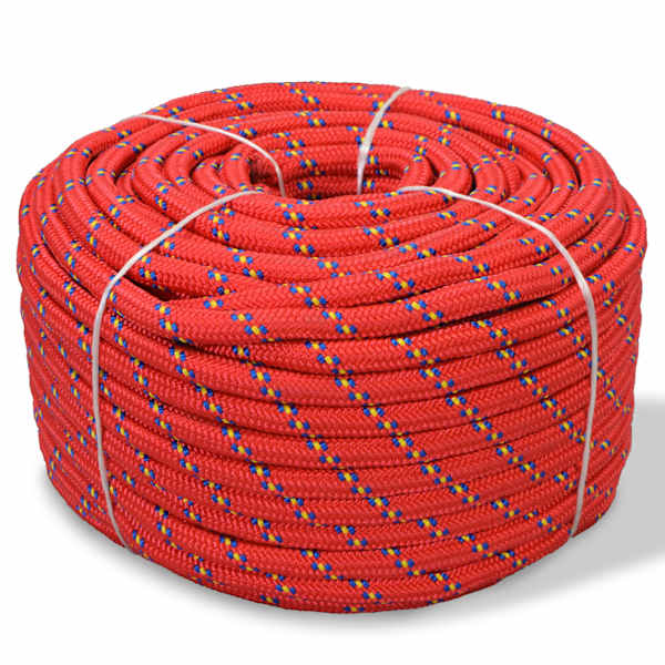 vidaXL paadik&ouml;is pol&uuml;rpop&uuml;leenist 6 mm, 100 m, punane
