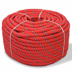 Námořní lodní lano, polypropylen, 12 mm, 50 m, červené - obrázek 1