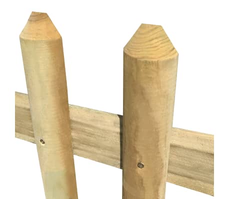 vidaXL Gard din țăruși, 170 x 80 cm, 5/7 cm, lemn de pin tratat