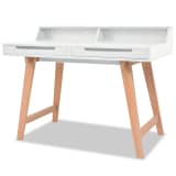 vidaXL Bureau 110x60x85 cm MDF beukenhout wit