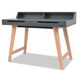 vidaXL Bureau 110x60x85 cm MDF beukenhout grijs