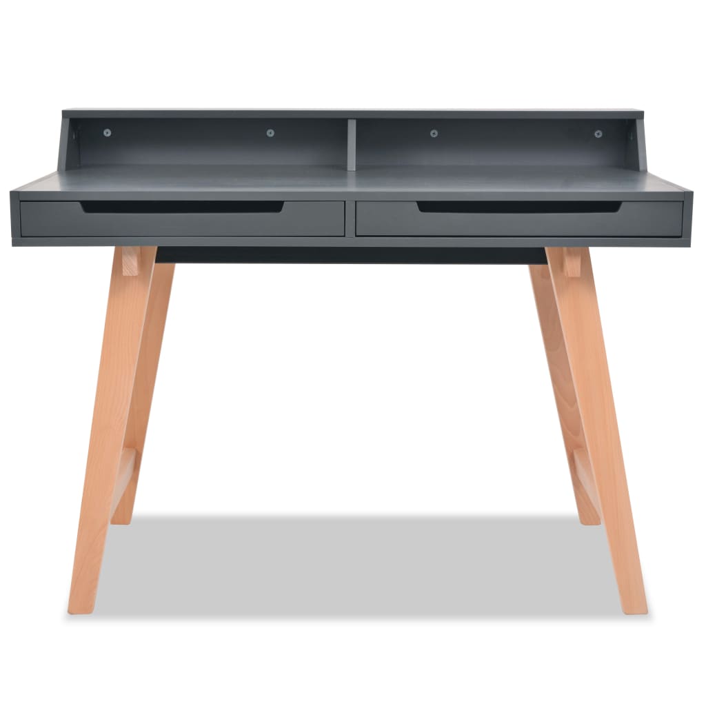 

vidaXL Schrijftafel 110x60x85 cm MDF beukenhout grijs