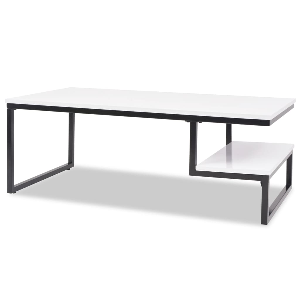 vidaXL Table basse très brillante Blanche 120 x 60 x 45 cm