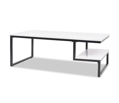 vidaXL Konferenčný stolík, lesklý biely 120x60x45 cm