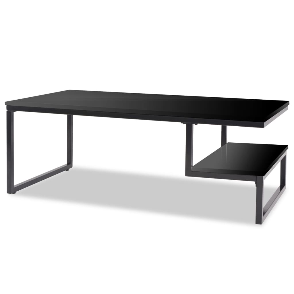 vidaXL Table basse très brillante Noire 120 x 60 x 45 cm