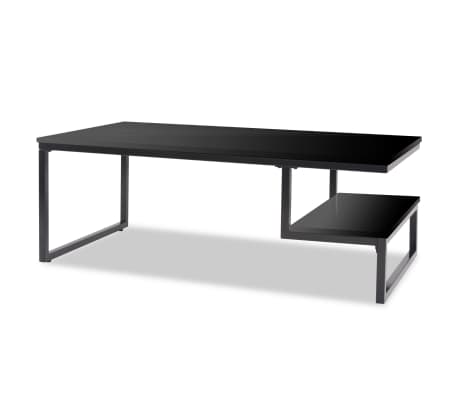 vidaXL Mesa de centro negro brillante 120x60x45 cm