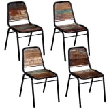 vidaXL Spisestoler 4 stk massivt gjenvunnet tre 44x59x89 cm (2x244246)