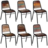vidaXL Spisestoler 6 stk massivt gjenvunnet tre 44x59x89 cm (3x244246)