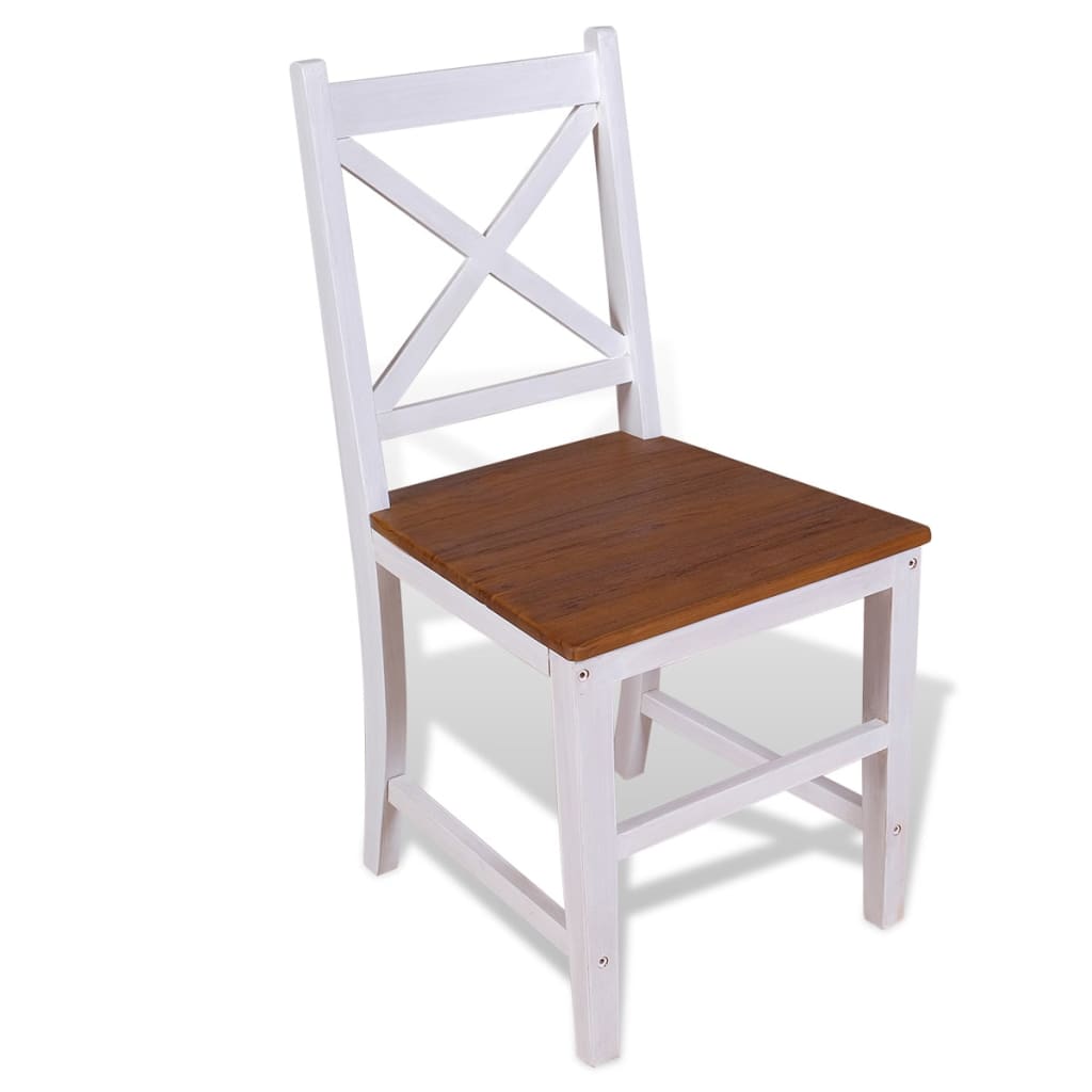 

vidaXL Eetkamerstoelen massief teak en mahonie 6 st