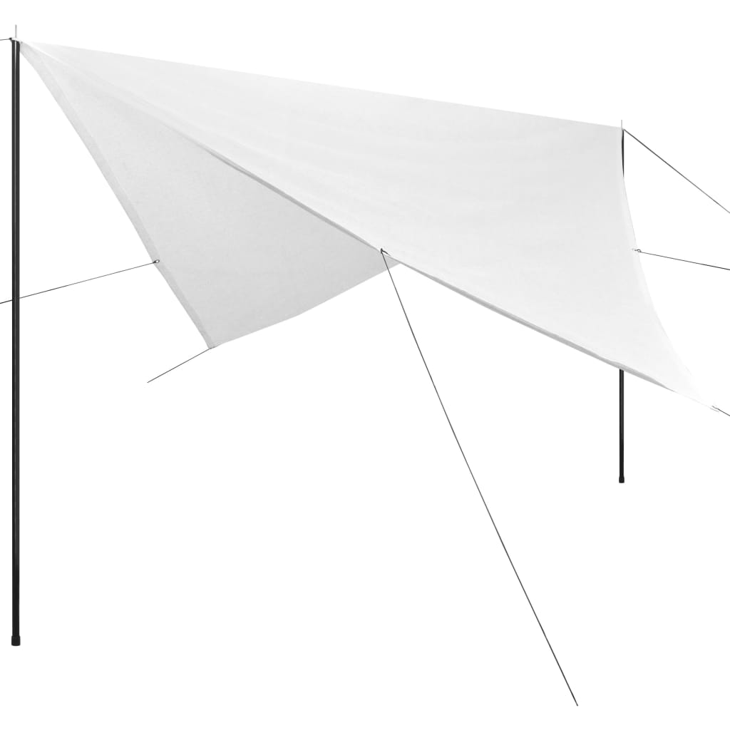 vidaXL Prelată umbrar cu stâlpi, din HDPE, pătrată, 3×3 m, alb vidaXL