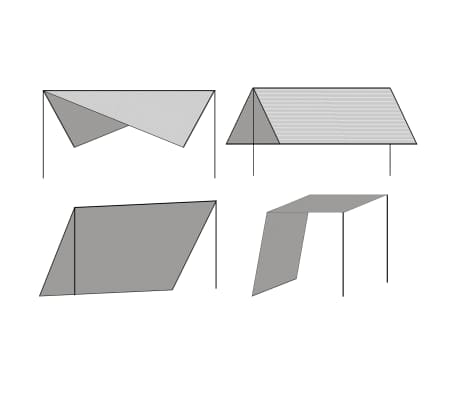 vidaXL Сенник Tarp с рейки, HDPE, квадратен, 4x4 м, бял