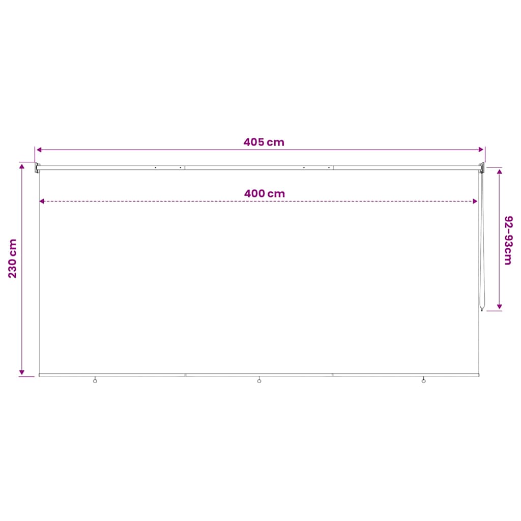 Rolgordijn voor buiten 405(B)x230(H) cm crèmekleurig image 10