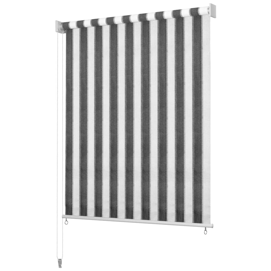 vidaXL Jaluzea rulou de exterior, 300 x 140 cm, dungi antracit și alb vidaXL